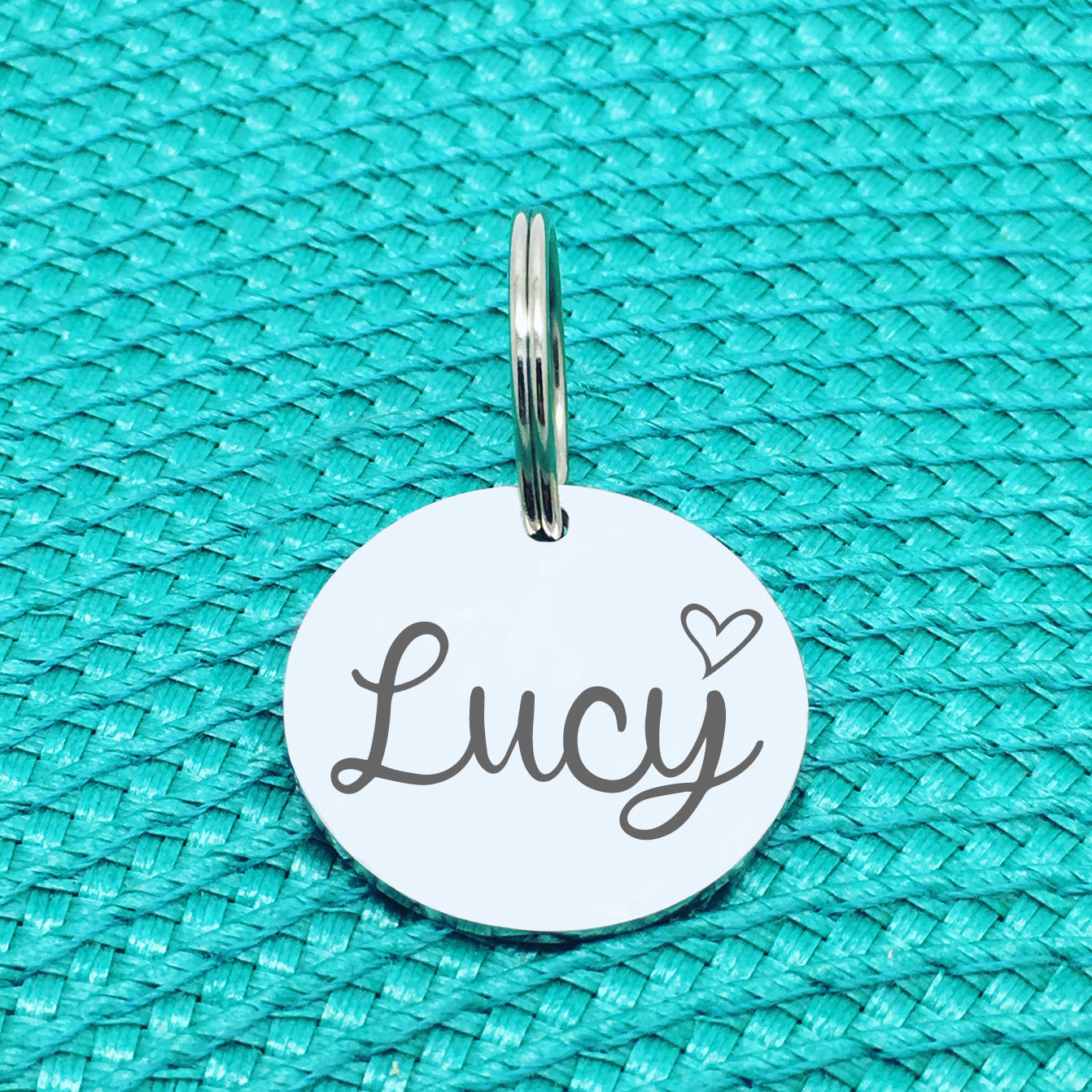 Engraved Custom Pet Tag Frankie Heart Design (Personalised Dog Tag / Personalised Cat Tag)