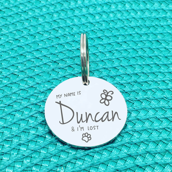 Personalised Pet Tag, 'Olive' I'm Lost Design (Personalised Custom Engraved Dog Tag)