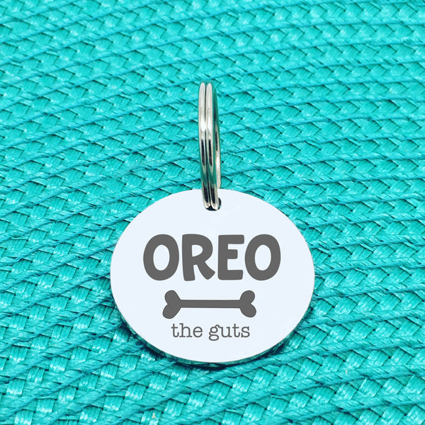 Personalised Pet Tag, 'The Guts' Design (Personalised Custom Engraved Dog Tag)