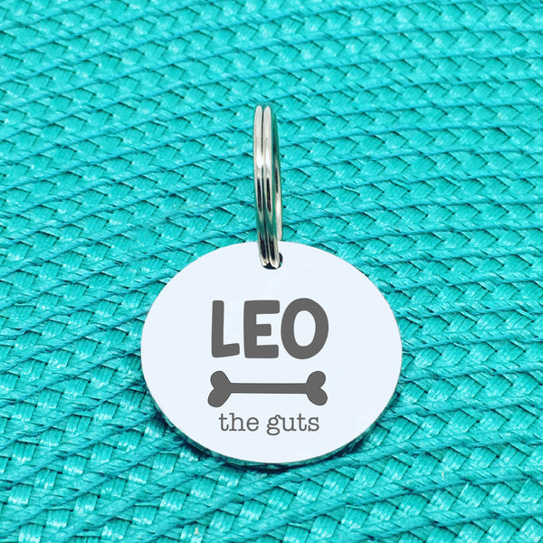 Personalised Pet Tag, 'The Guts' Design (Personalised Custom Engraved Dog Tag)