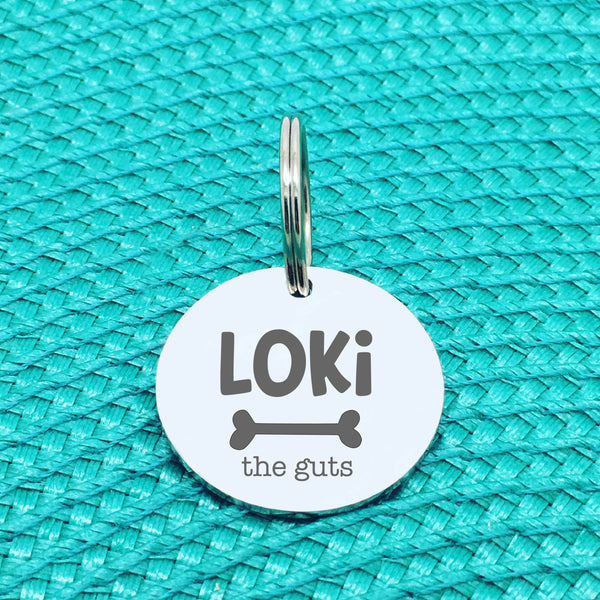 Personalised Pet Tag, 'The Guts' Design (Personalised Custom Engraved Dog Tag)