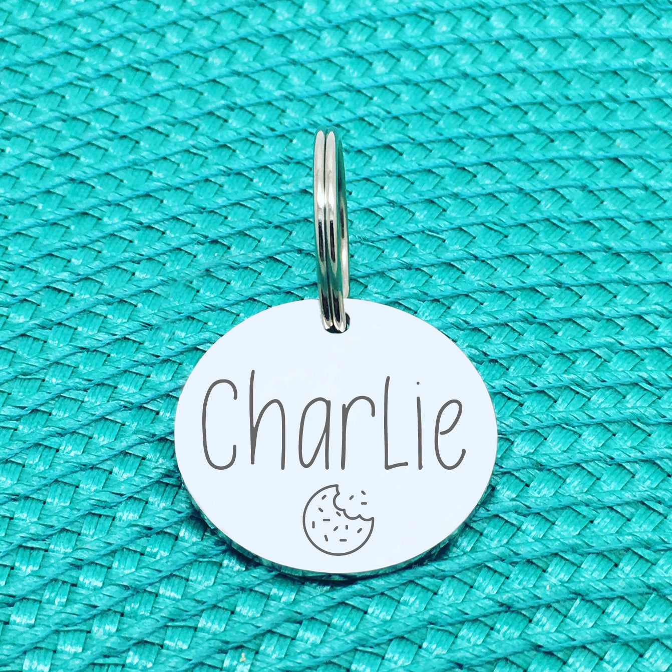 Engraved Custom Pet Tag Cookie Design (Personalised Dog Tag / Personalised Cat Tag)