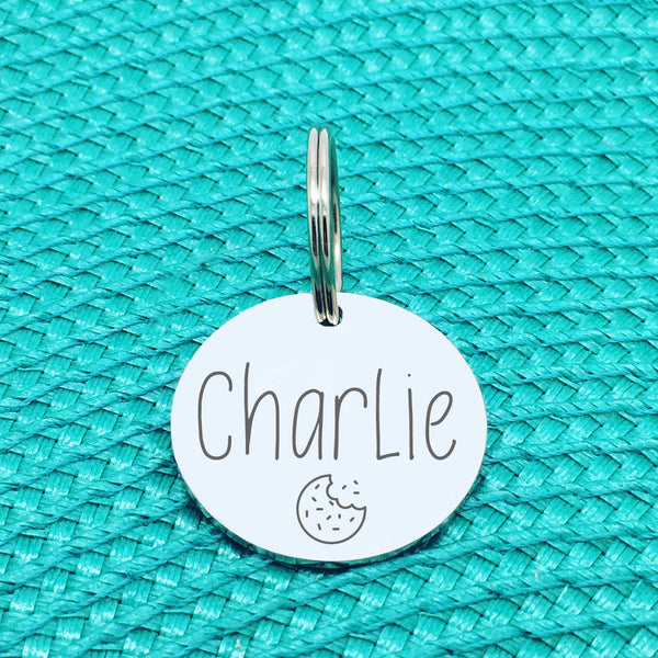 Engraved Custom Pet Tag Cookie Design (Personalised Dog Tag / Personalised Cat Tag)