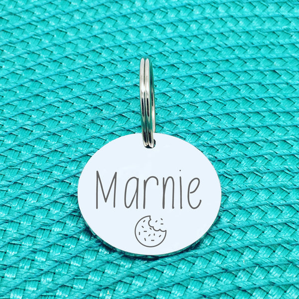 Engraved Custom Pet Tag Cookie Design (Personalised Dog Tag / Personalised Cat Tag)