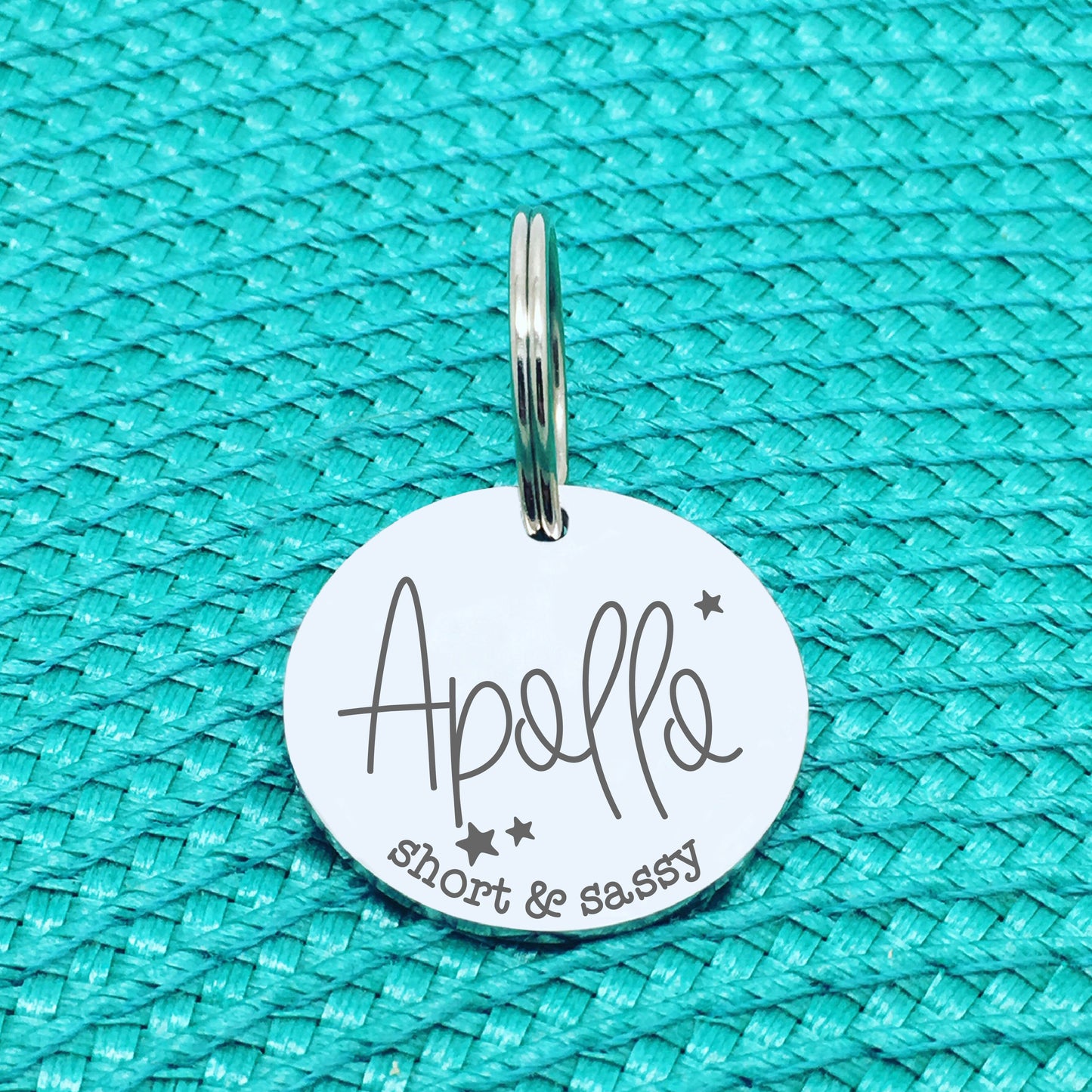 Personalised Pet Tag, 'Short & Sassy' Design (Personalised Custom Engraved Dog Tag)