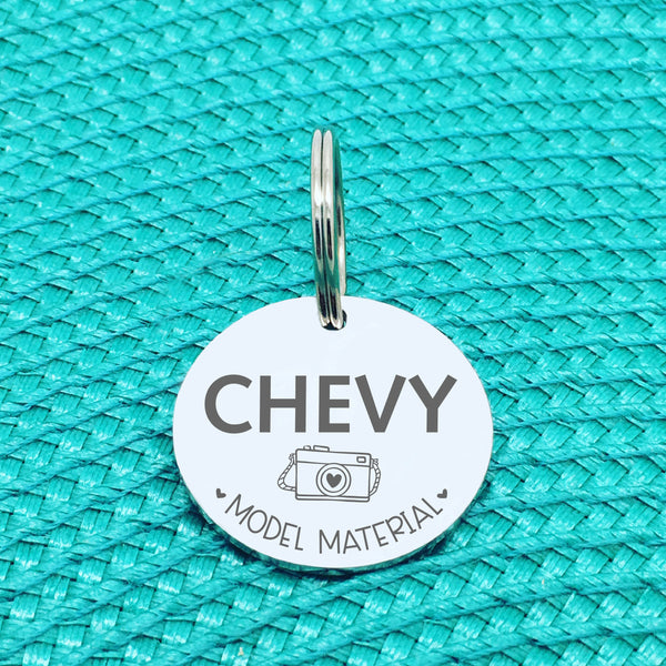 Personalised Pet Tag, 'Model Material' Design (Personalised Custom Engraved Dog Tag)