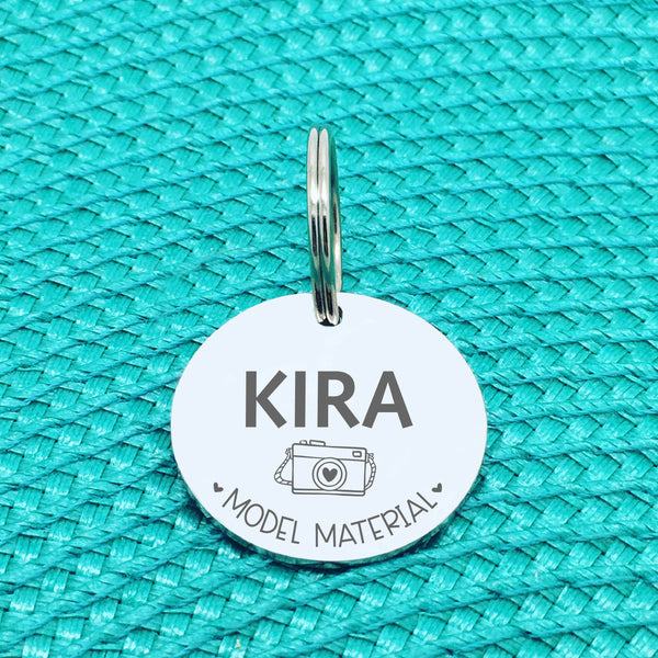 Personalised Pet Tag, 'Model Material' Design (Personalised Custom Engraved Dog Tag)