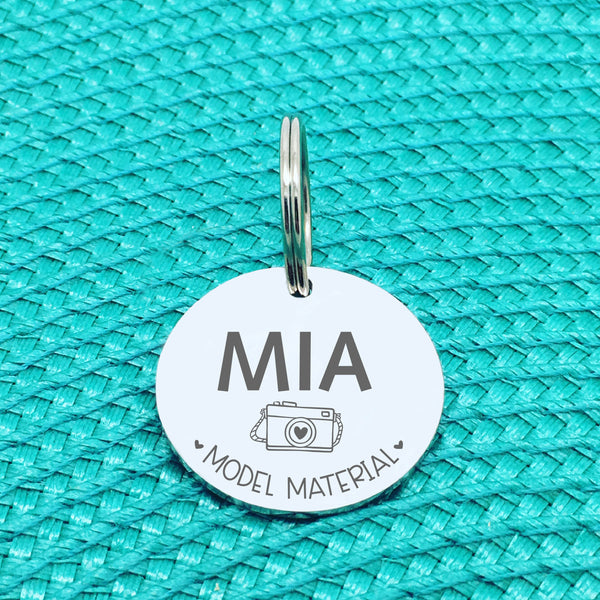 Personalised Pet Tag, 'Model Material' Design (Personalised Custom Engraved Dog Tag)
