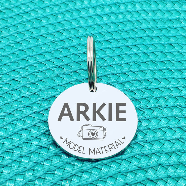 Personalised Pet Tag, 'Model Material' Design (Personalised Custom Engraved Dog Tag)