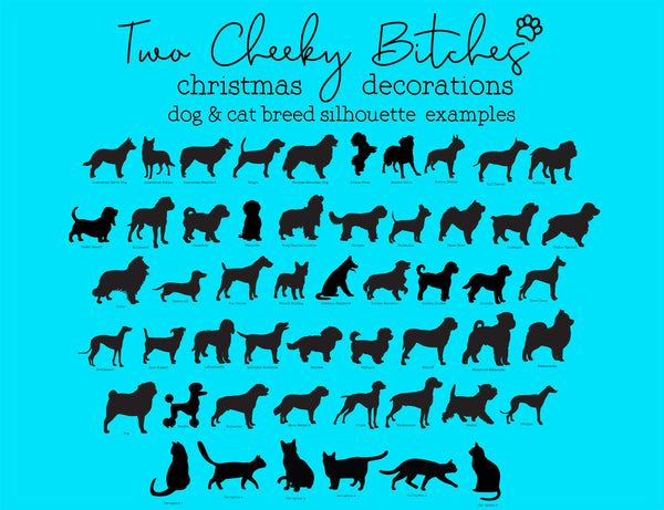 Personalised Dog Breed Christmas Decoration (Dog Christmas Ornament, Dog Christmas Gifts, Dog Ornament, Cat Christmas Decoration)