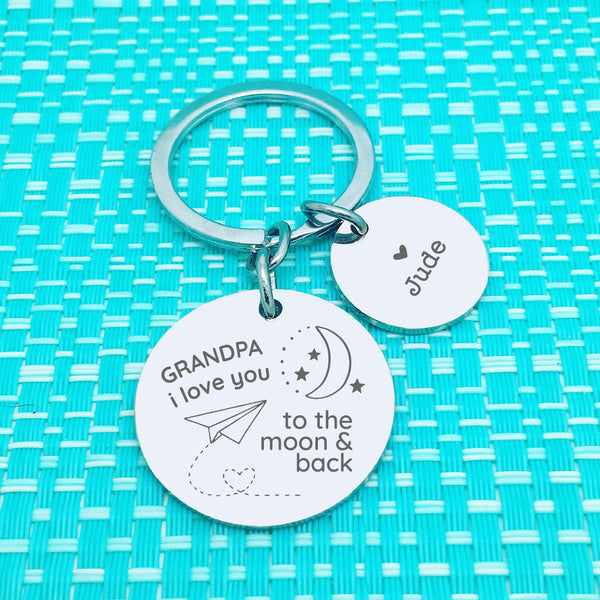 I Love You To The Moon and Back Daddy Personalised Keyring (dedicate it to whomever you please!)