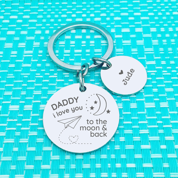 I Love You To The Moon and Back Daddy Personalised Keyring (dedicate it to whomever you please!)