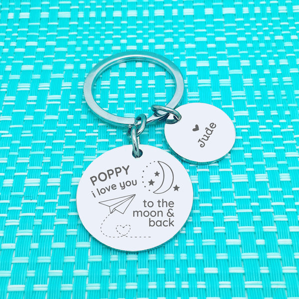 I Love You To The Moon and Back Daddy Personalised Keyring (dedicate it to whomever you please!)