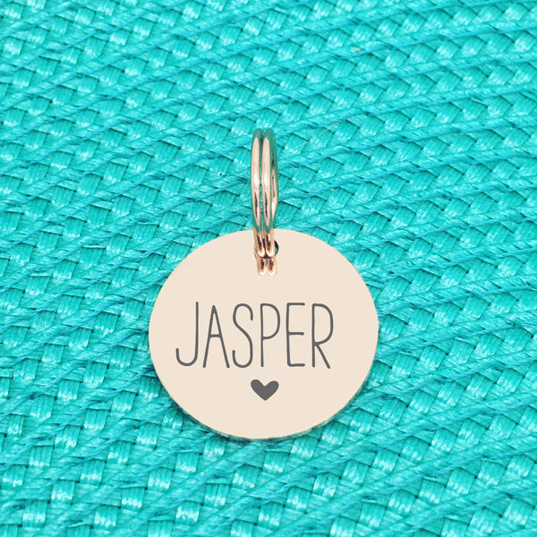 Custom Engraved Dog Name Tags, Cute Silver and Rose Gold Personalised Name Tags, Double Sided Engraving made in Adelaide