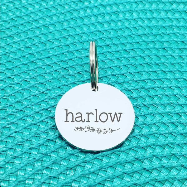 Personalised Double Sided Dog Tag, Cat Tag, Available in Silver or Rose Gold, Double Sided Engraving, Premium Pet ID Tags made in Australia by Two Cheeky Bitches