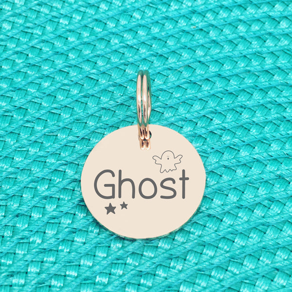 Double Sided Engraved Silver Rose Gold Dog Name Tag, Personalised ID Tag, Custom Dog Name Tag, Dog Collar Tag, Dog ID Name Tag, Double Sided Personalised Dog Tag, Cute Custom Pet Tag, Cat Tag, Personlalised Cat Tags