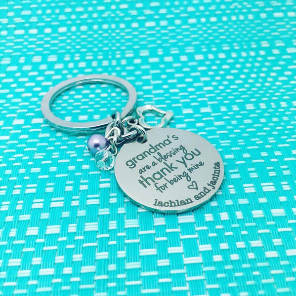 Grandma's Are A Blessing Personalised Keyring (Change Grandma to another name of your choosing)