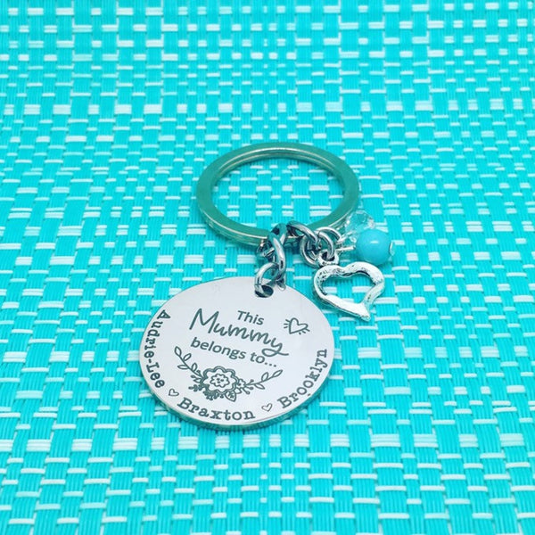 This Mummy Belongs To Personalised Keyring (Change Mummy to another name of your choosing)