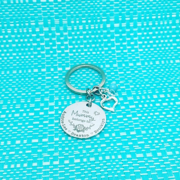 This Mummy Belongs To Personalised Keyring (Change Mummy to another name of your choosing)