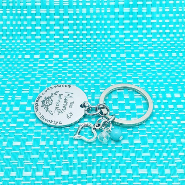 This Mummy Belongs To Personalised Keyring (Change Mummy to another name of your choosing)