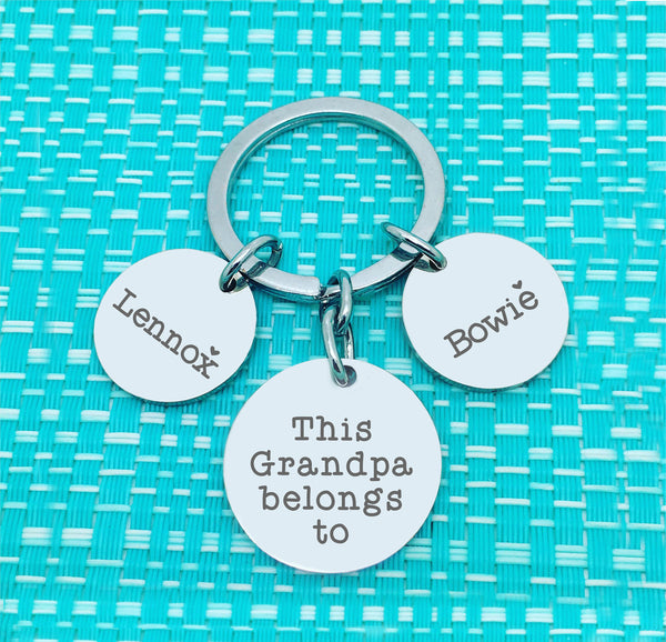 This Daddy Belongs To Multi Pendant Personalised Keyring (Dedicate to another person of your choosing)