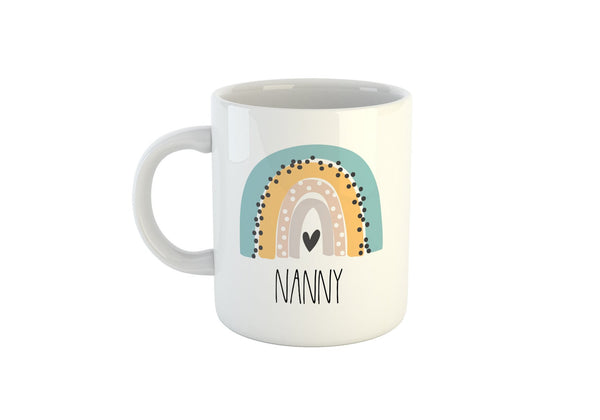 Personalised Rainbow Mug, Add Your Name To The Front & Message To The Back