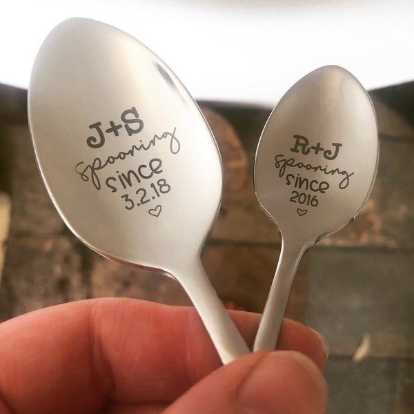 Spooning Since Personalised Engraved Spoon (Unique Anniversary Gift, Personalised Valentines Day Gift)