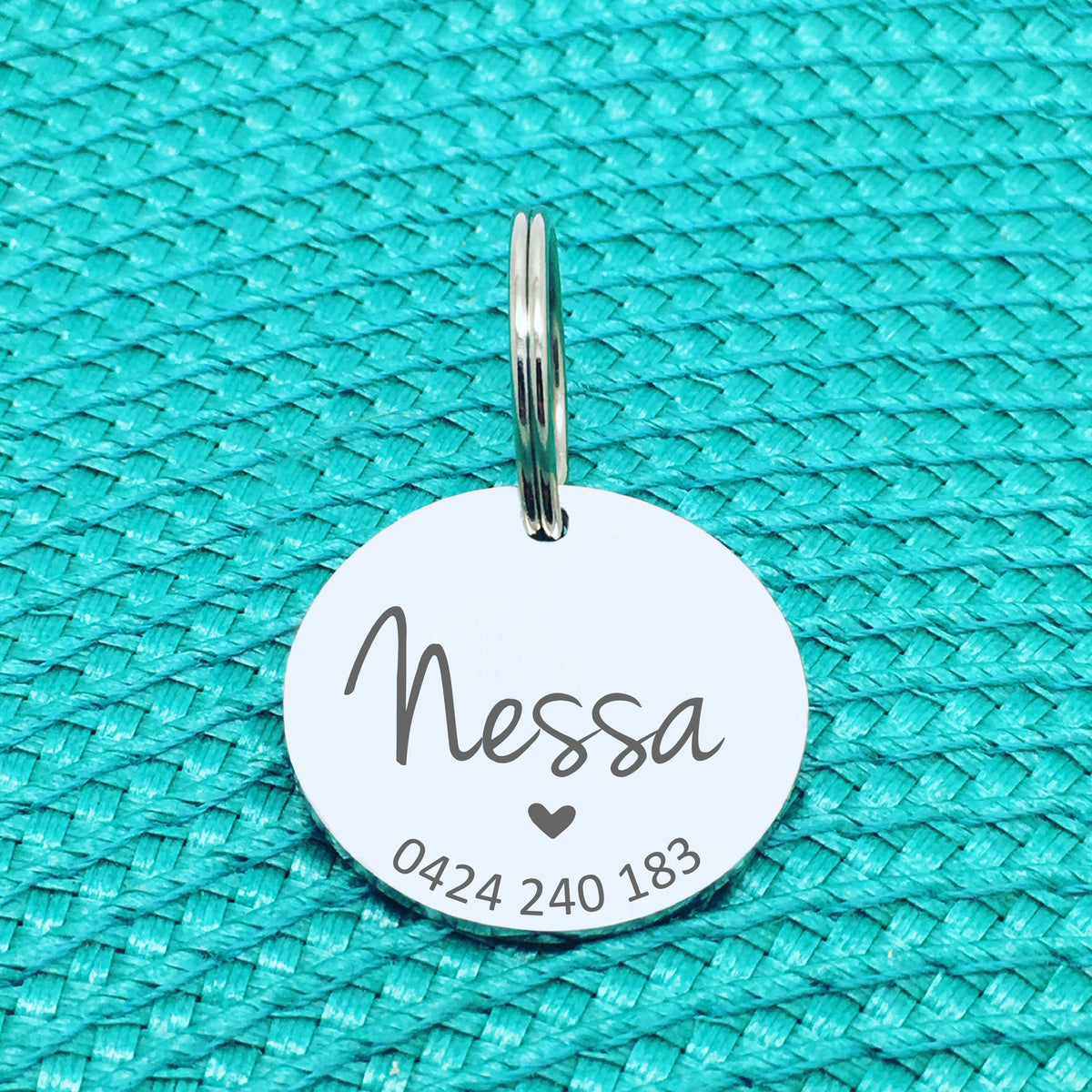 Personalised Pet Tag, Billie Heart Design (Personalised Custom Engraved Dog Tag / Personalised Cat Tag)