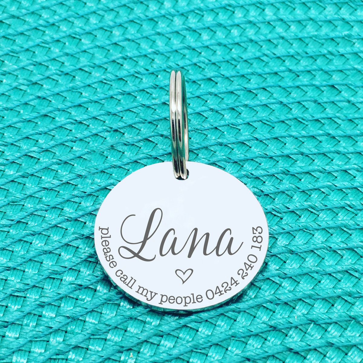 Personalised Pet Tag, Please Call My People, 'Rylo' Design (Custom Engraved Dog Tag)