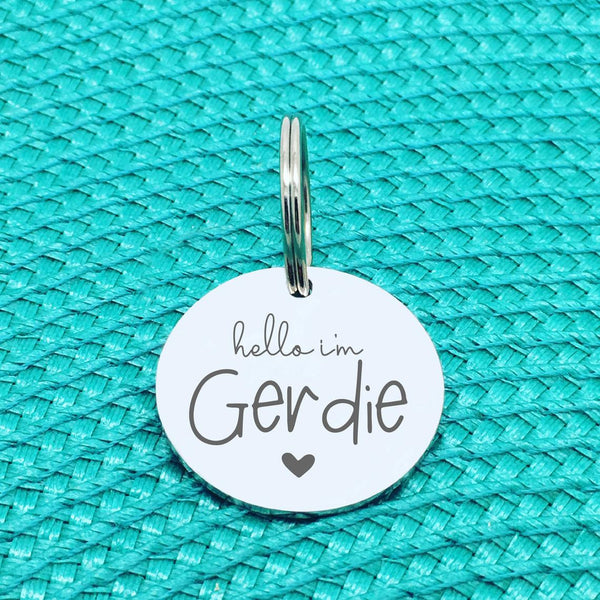 Personalised Pet Tag - Yes I'm Cute, No You Can't Keep Me, Double Sided 'Gerdie' Design (Personalised Dog Tag)