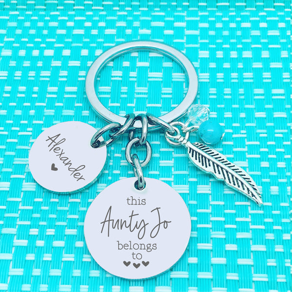 This Aunty Belongs To Personalised Keyring (Personalise With A Name Of Your Choosing)
