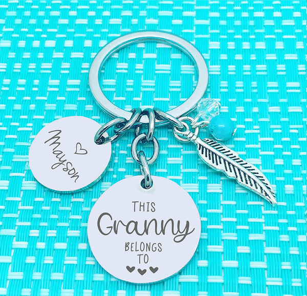 This Nanny Belongs To Personalised Keyring (change Nanny to a name of your choosing)