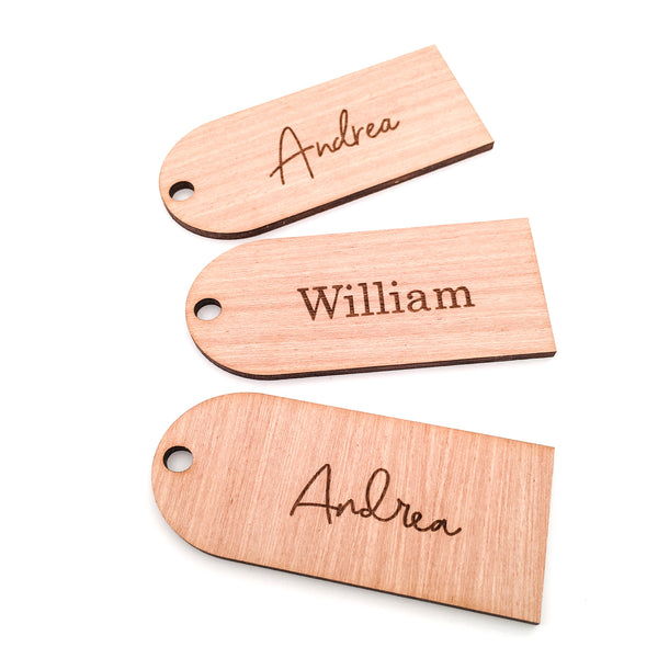 Personsalised Engraved Arch Shaped Wooden Name Place Settings for Wedding or Event