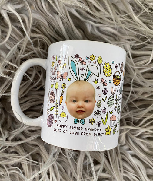 Personalised Baby Face Easter Mug, Easter Gift Ideas (Non Chocolate Gift Idea)