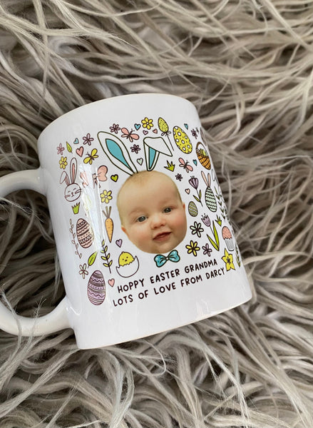 Personalised Baby Face Easter Mug, Easter Gift Ideas (Non Chocolate Gift Idea)