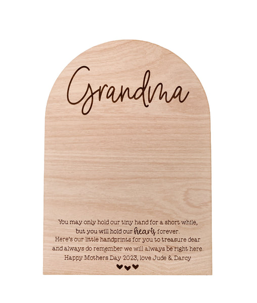 Personalised Handprint Plaque for Mothers Day, Personalise it with your message at the bottom!