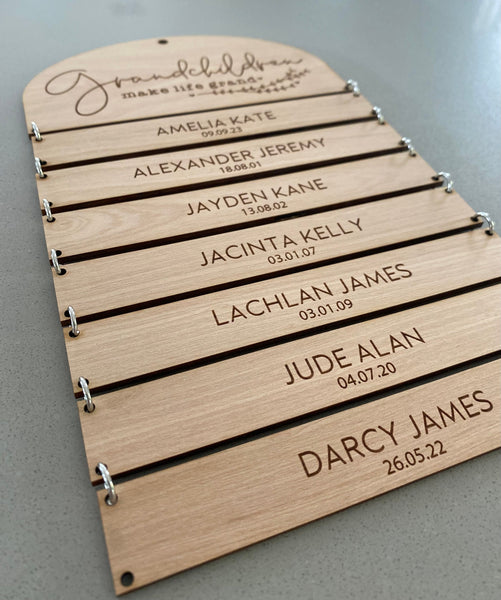 Granchildren Make Life Grand Personalised Wooden Plaque, Gift from Grandchildren, Mothers Day, Mothers Day Gift, Grandma Gift, Nana Gift Mum