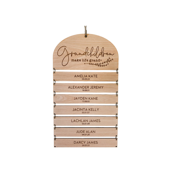 Granchildren Make Life Grand Personalised Wooden Plaque, Gift from Grandchildren, Mothers Day, Mothers Day Gift, Grandma Gift, Nana Gift Mum