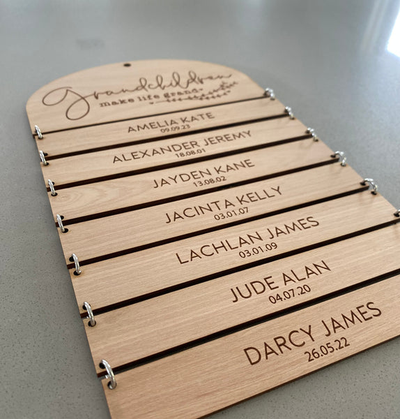 Granchildren Make Life Grand Personalised Wooden Plaque, Gift from Grandchildren, Mothers Day, Mothers Day Gift, Grandma Gift, Nana Gift Mum