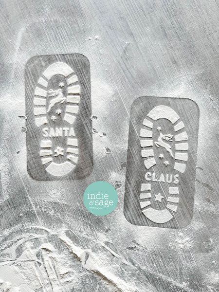 Christmas Santa Footprint Stencil