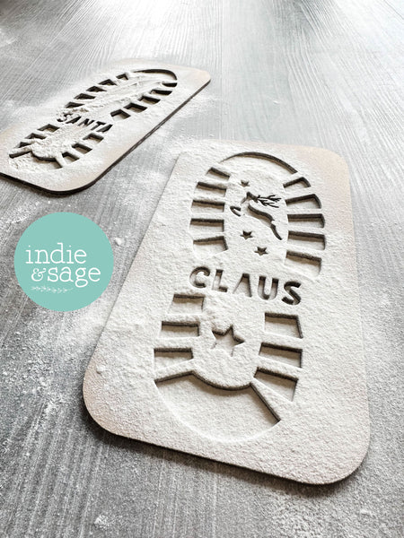 Christmas Santa Footprint Stencil