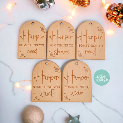 Personalised Christmas Something To Gift Tags, Mindful Gift Tags, Christmas Gift Tags, Wooden Gift Tags, Personalised Christmas Gift Tags