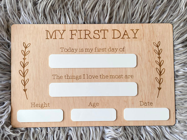 Personalised Back To School Board - Floral Wreath Design