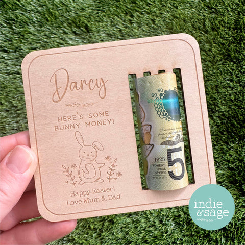 Personalised Easter Money Holder, Bunny Money, Non Chocolate Easter Gift Idea