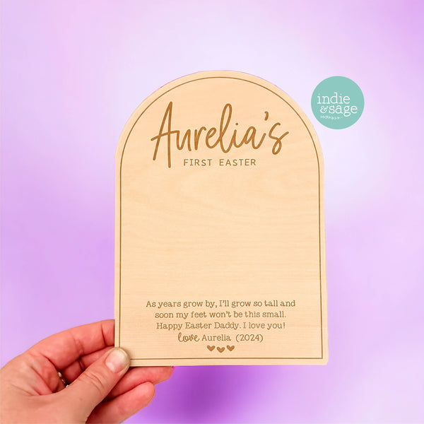 Easter Footprint Plaque (or Easter Handprint Plaque) - Baby's First Easter, First Easter Plaque