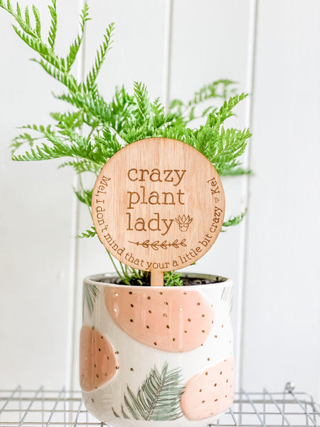 Crazy Plant Lady, Personalised Planter Sign (Personalised Plant Lover Gift)