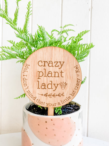Crazy Plant Lady, Personalised Planter Sign (Personalised Plant Lover Gift)