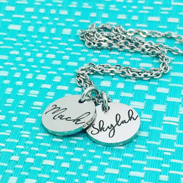 Beautiful Dainty Personalised Name Necklace (Personalised With Your Childrens Names)