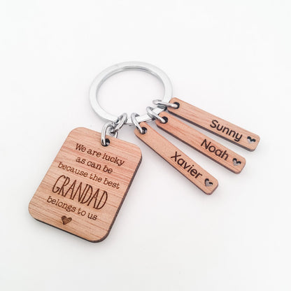 Personalised Keyring - Best Grandad/Dad Belongs to us