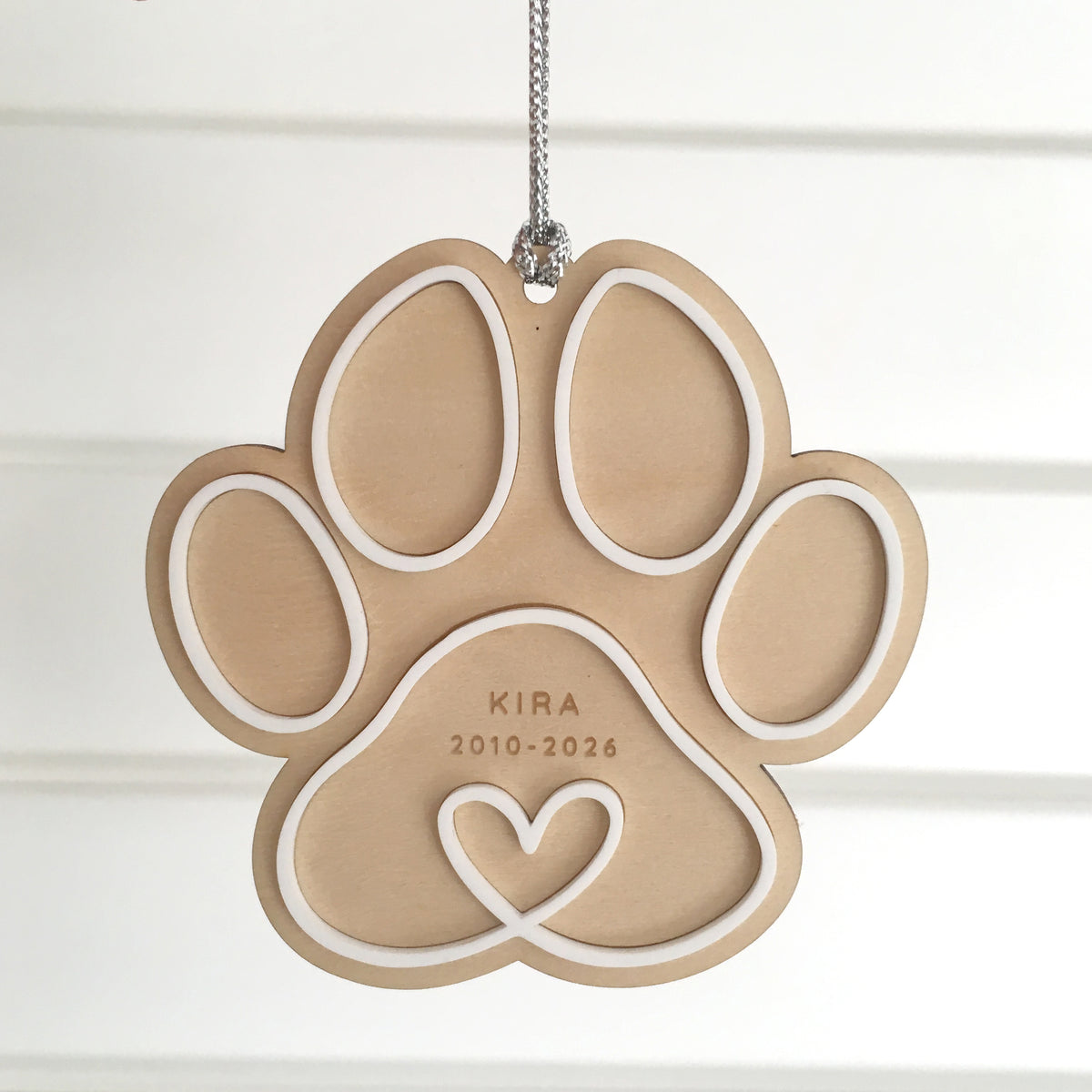 Personalised Paw Print Pet Memorial Ornament